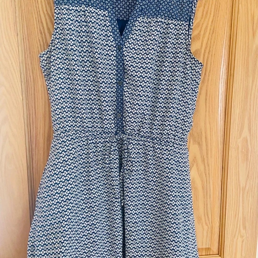GAP Blue Sleeveless V-Neck Midi Sundress